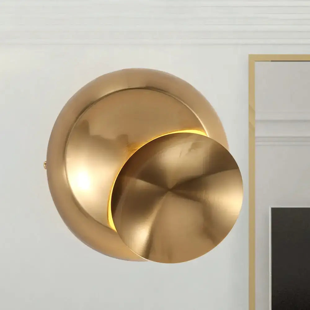 Black Circular LED Stairway Wall Lamp with brass finish by Decorbites for Home & Garden on Tampa Home & Garden Store