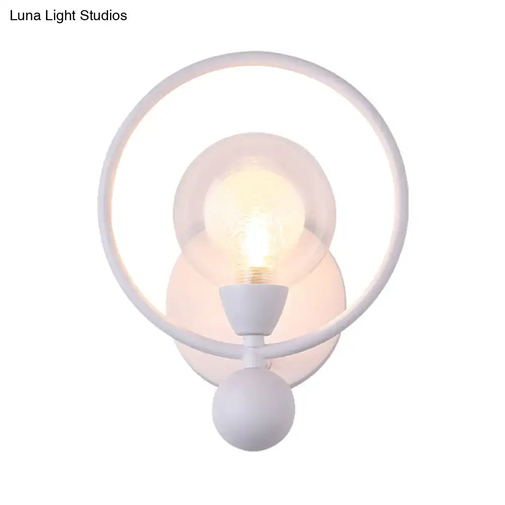 Black Glass Ball Wall Sconce Decorbites white circular ring around the bulb on Tampa Home & Garden Store