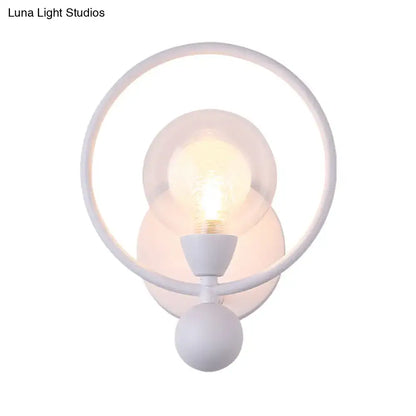 Black Glass Ball Wall Sconce Decorbites white circular ring around the bulb on Tampa Home & Garden Store