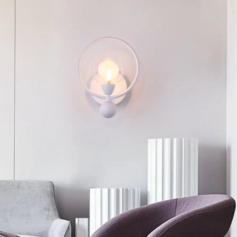 Black Glass Ball Wall Sconce by Decorbites, circular glass globe with exposed bulb on Tampa Home & Garden Store