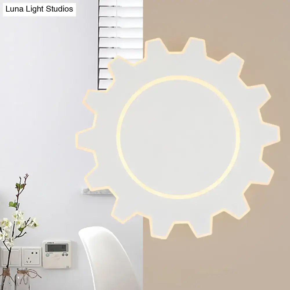 Decorbites gear-shaped acrylic wall sconce dimmable with warm LED glow on Tampa Home & Garden Store