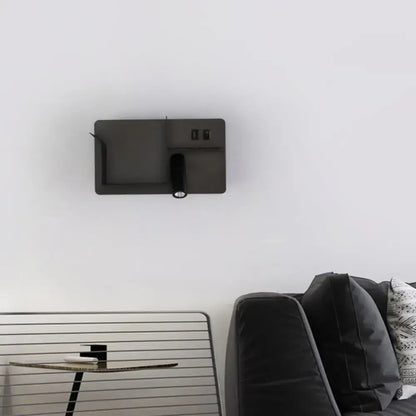 Black Tubular Wall Light by Decorbites, wall-mounted spotlight with rectangular backplate on Tampa Home & Garden Store