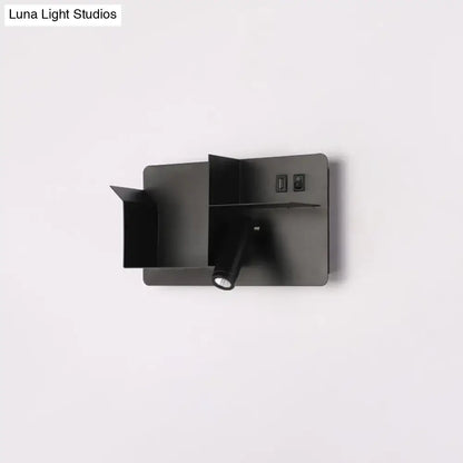 Black Tubular Wall Light with adjustable spotlight in matte finish Decorbites on Tampa Home & Garden Store