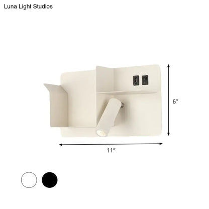 Decorbites black tubular wall light with spotlight and wall plate switches, 11x6 in on Tampa Home & Garden Store