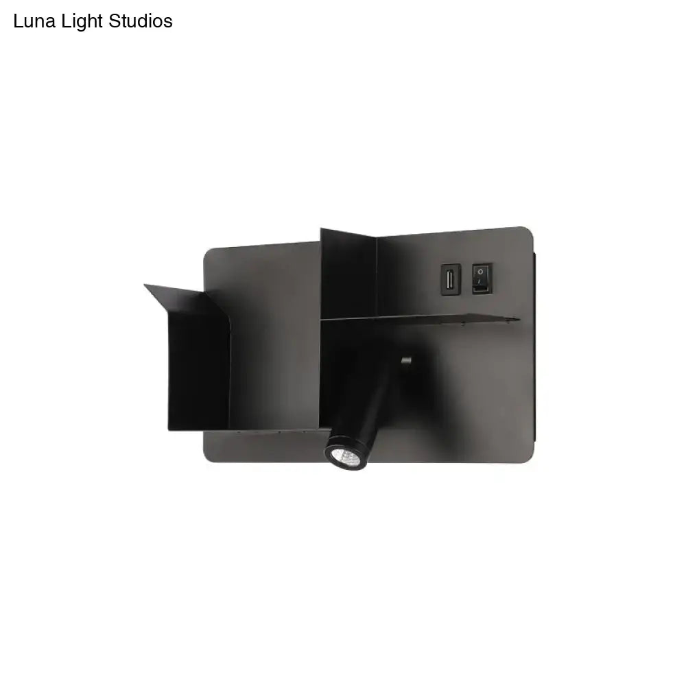 Black tubular wall light with adjustable spotlight on a rectangular backplate Decorbites on Tampa Home & Garden Store