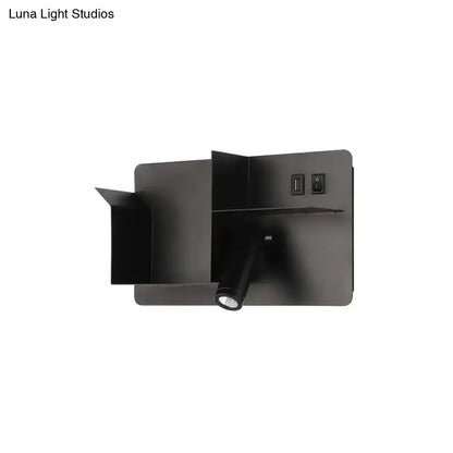 Black tubular wall light with adjustable spotlight on a rectangular backplate Decorbites on Tampa Home & Garden Store