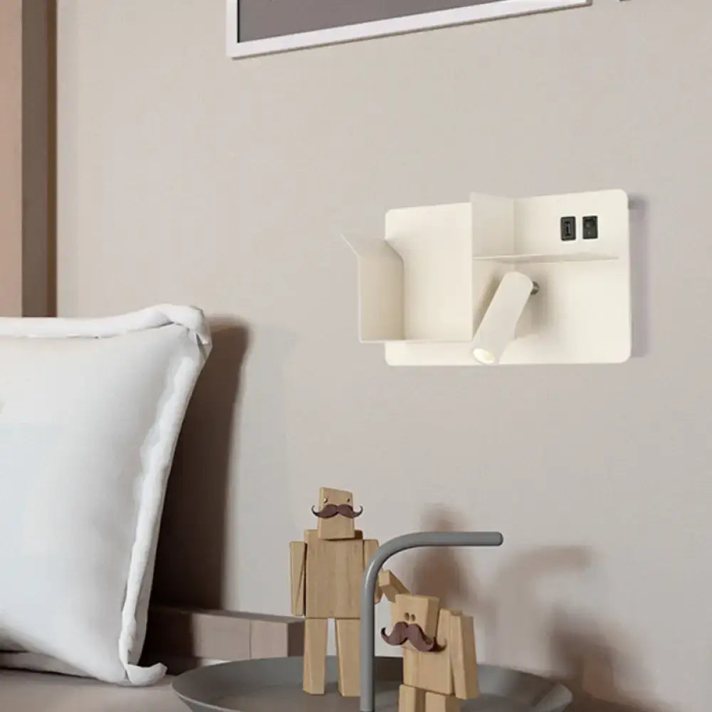 Black tubular wall light with adjustable arm on wall plate, modern decor on Tampa Home & Garden Store