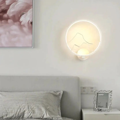 Minimalist Black and White Mountain Ring Lamp