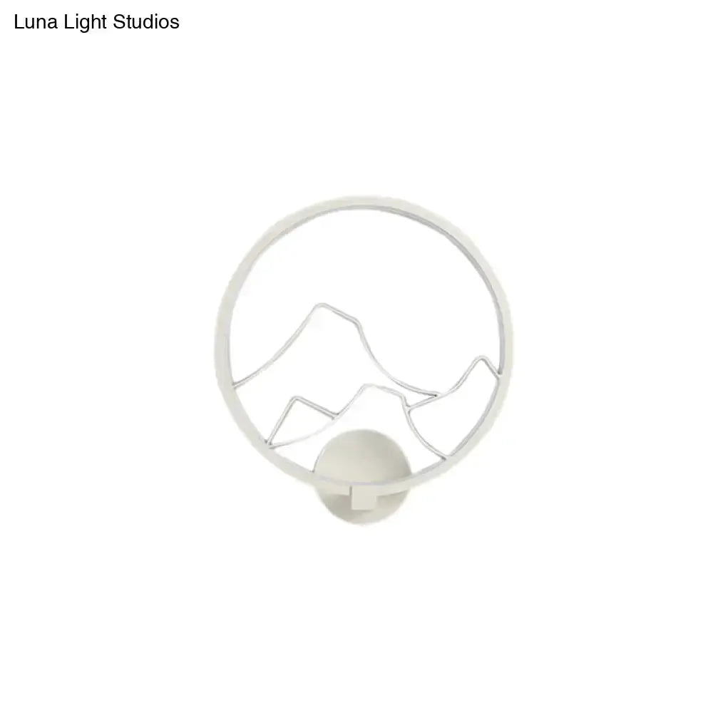 Minimalist Black and White Mountain Ring Lamp