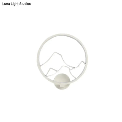 Minimalist Black and White Mountain Ring Lamp