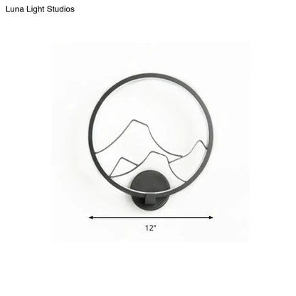Minimalist Black and White Mountain Ring Lamp
