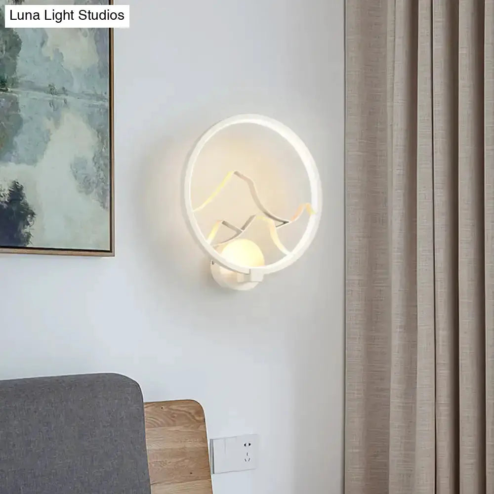 Minimalist Black and White Mountain Ring Lamp