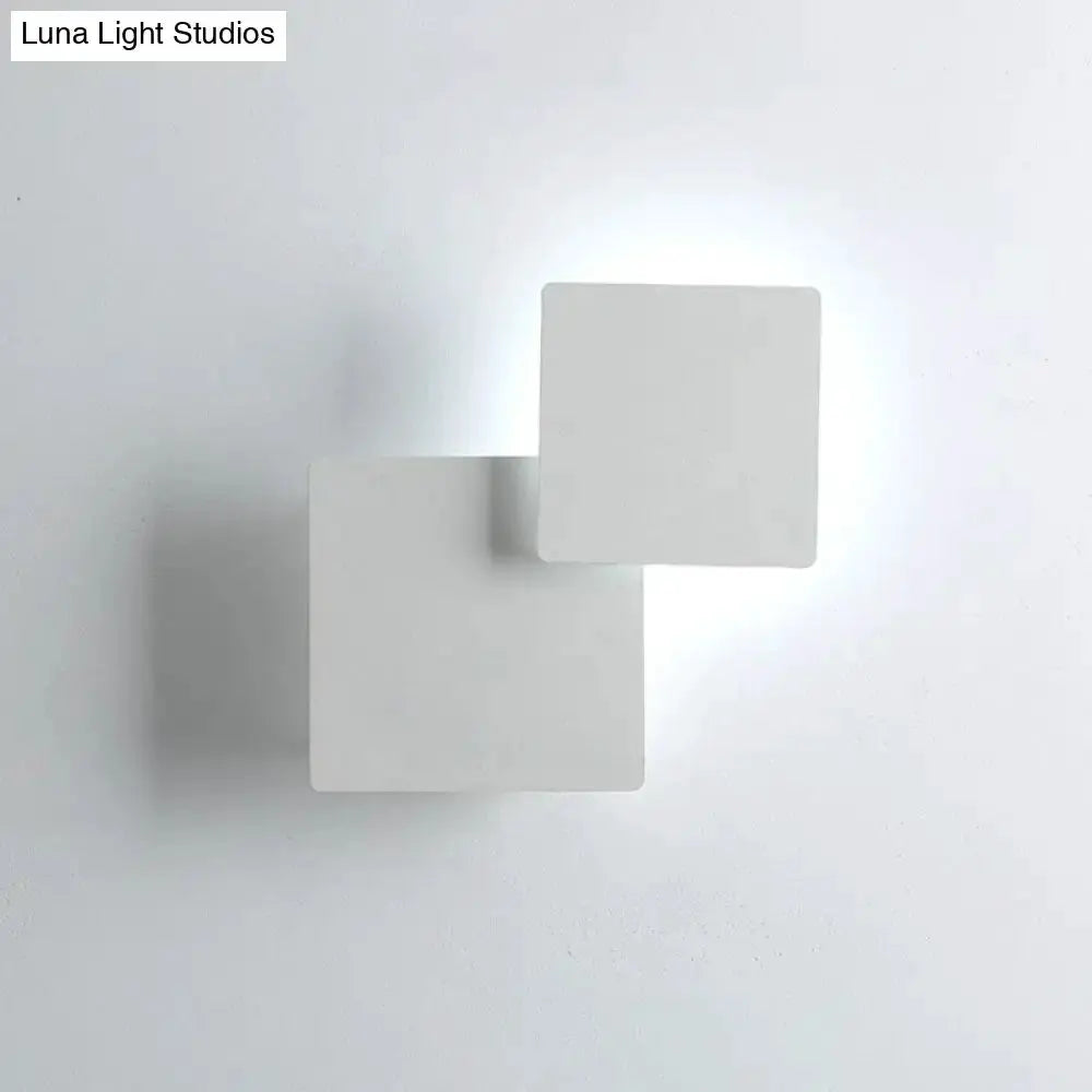 Minimalist Black and White Square Wall Lamp