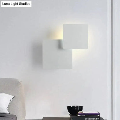 Minimalist Black and White Square Wall Lamp