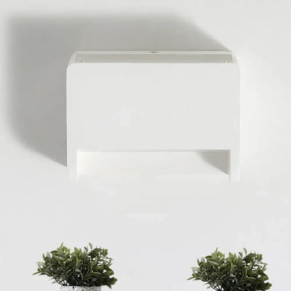 White gypsum dual-voltage sconce by Decorbites, wall-mounted minimalist rectangular design on Tampa Home & Garden Store