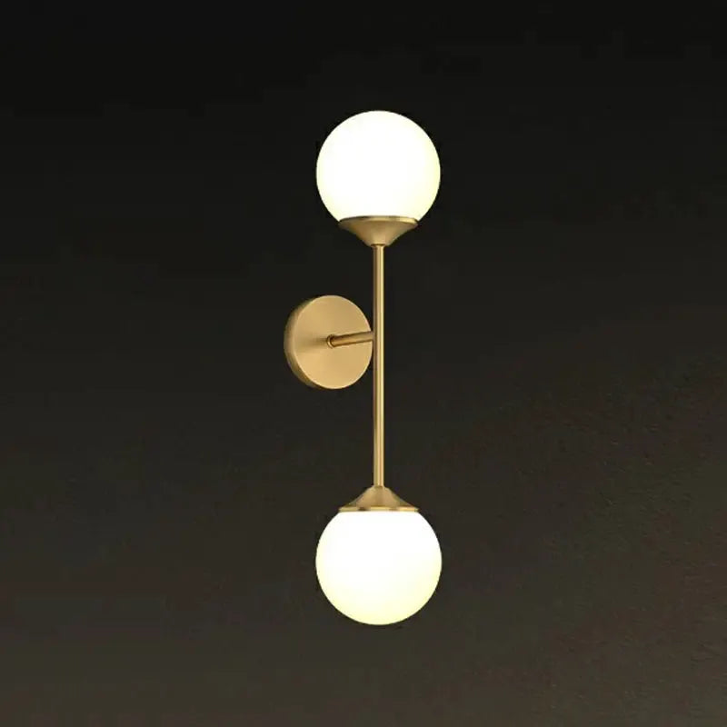 Brass and Frosted Glass Led Wall Lamp for Dining