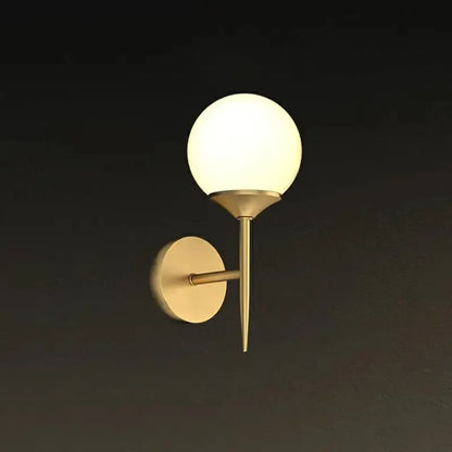Brass and Frosted Glass Led Wall Lamp for Dining