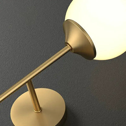 Brass and Frosted Glass Led Wall Lamp for Dining