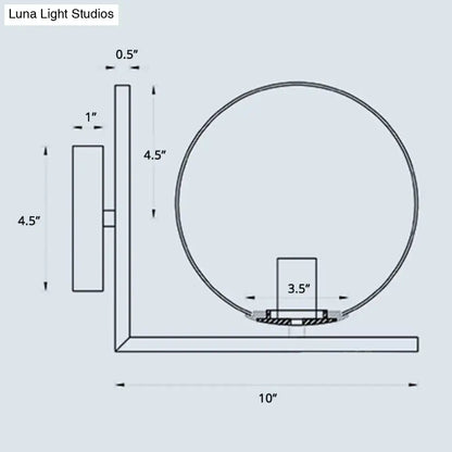 Opaline Angle Wall Sconce schematic with circular shade and wall-mount base by Decorbites on Tampa Home & Garden Store