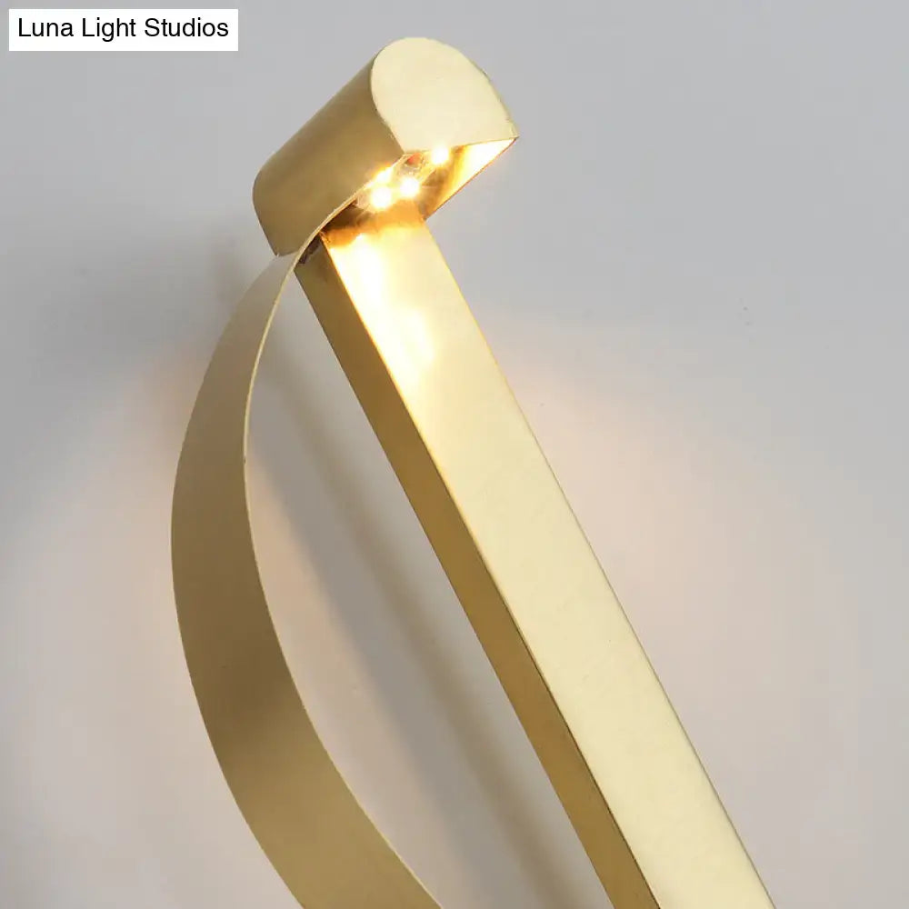 Brass Curve Wall Light by Decorbites, gold arc wall lamp with integrated LEDs on Tampa Home & Garden Store