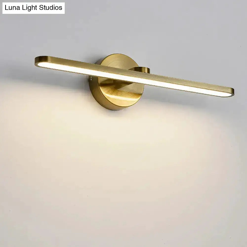Minimalist Brass Elliptical Wall Light for Bath