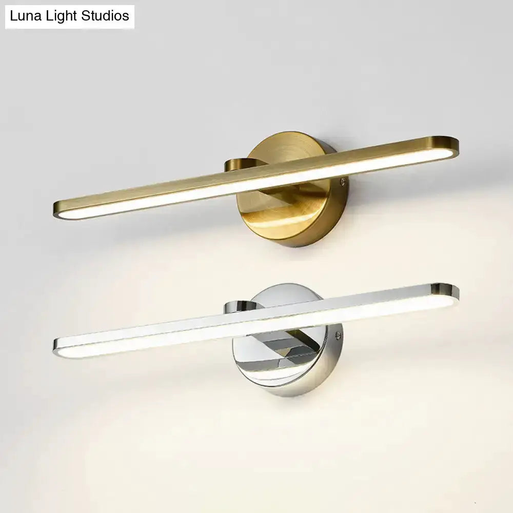 Minimalist Brass Elliptical Wall Light for Bath