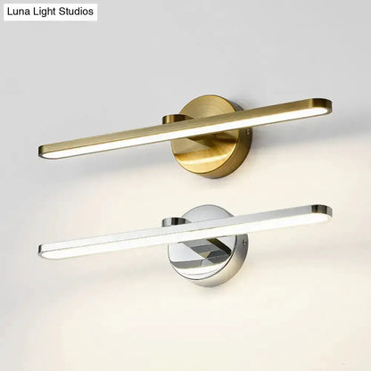 Minimalist Brass Elliptical Wall Light for Bath