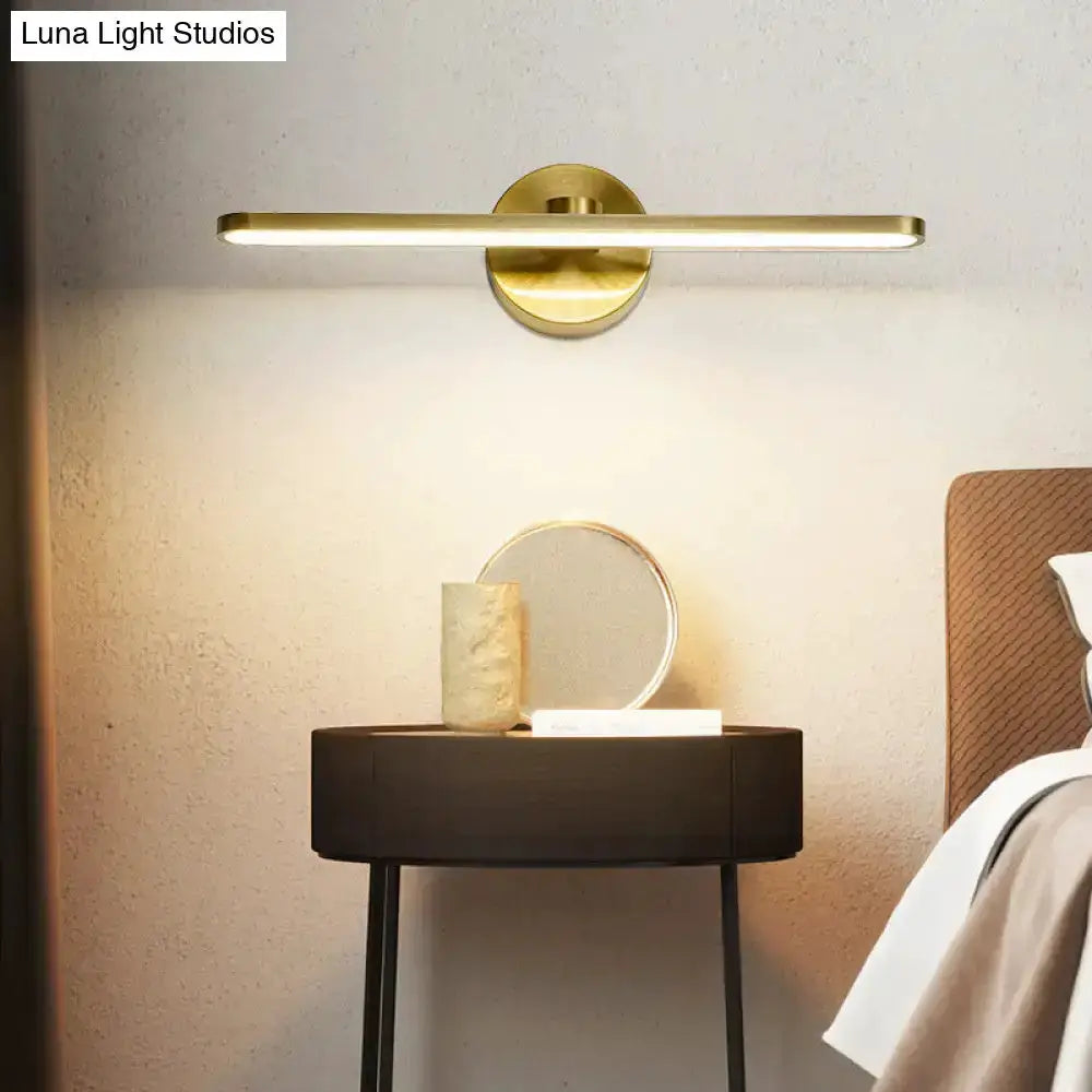 Minimalist Brass Elliptical Wall Light for Bath