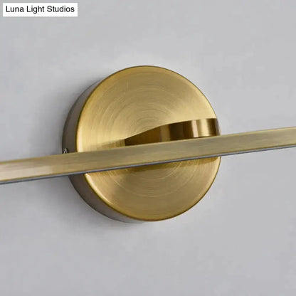 Minimalist Brass Elliptical Wall Light for Bath