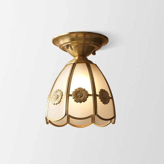 Brass scalloped flush mount light by Decorbites for home & garden on Tampa Home & Garden Store