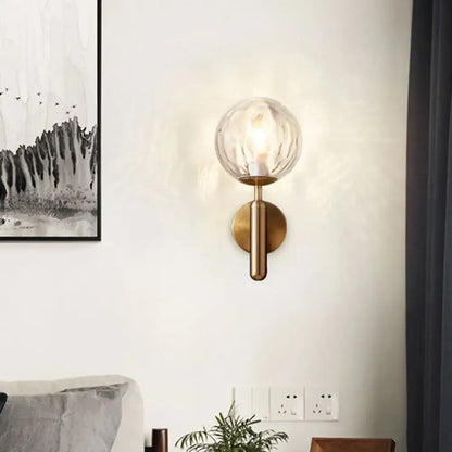 Black Gold Textured Glass Globe Sconce with brass finish by Decorbites on Tampa Home & Garden Store