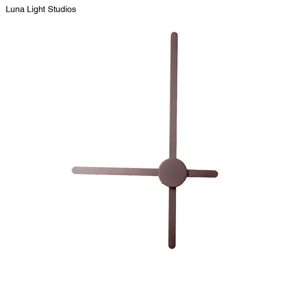 Brown Modern Wall Sconce with circular hub and four flat metal arms on Tampa Home & Garden Store