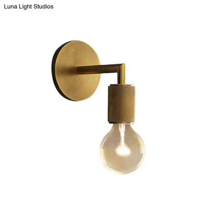 Bronze Glass Wall Sconce with knurled brass socket and exposed bulb on Tampa Home & Garden Store