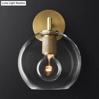 Bronze Glass Wall Sconce by Decorbites with clear glass ring and Edison bulb on Tampa Home & Garden Store