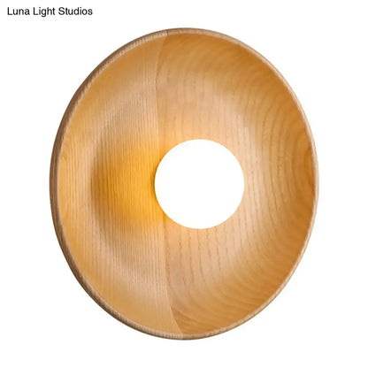 Wooden Tray-Style Wall Sconce - Minimalist 1 Head Light Fixture for Living Room