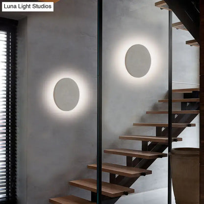 Grey Cement Wall Sconce by Decorbites; circular halo light on concrete wall on Tampa Home & Garden Store