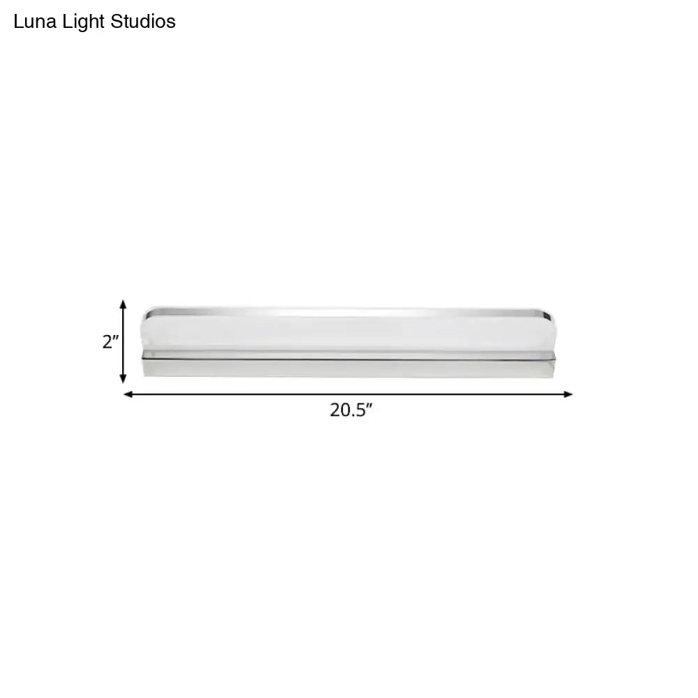 Chrome LED Vanity Light by Decorbites, 20.5 inches long and 2 inches tall on Tampa Home & Garden Store