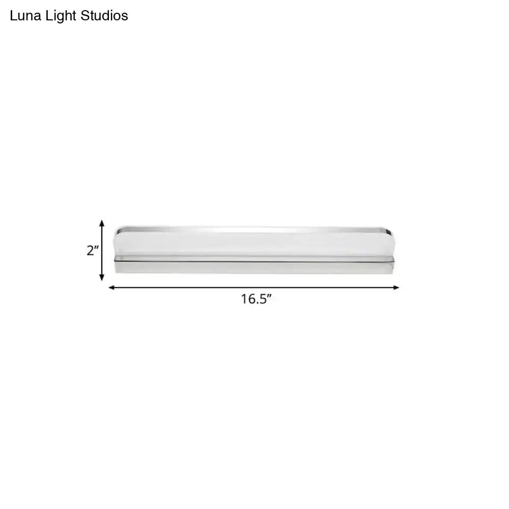Chrome LED Vanity Light by Decorbites, 16.5 in long x 2 in high, seven size options on Tampa Home & Garden Store