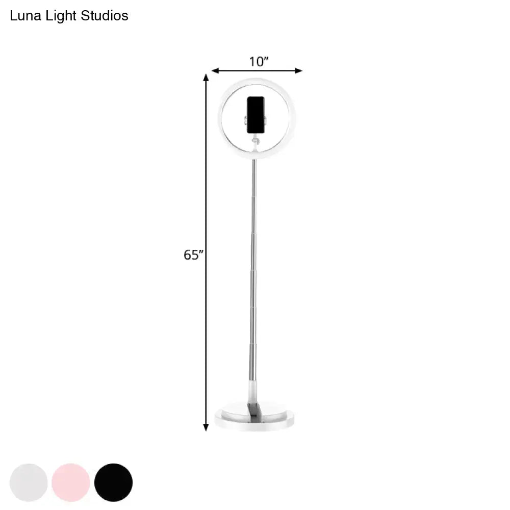 Black metal USB LED vanity light on a 65in with 10in ring and phone holder Decorbites on Tampa Home & Garden Store