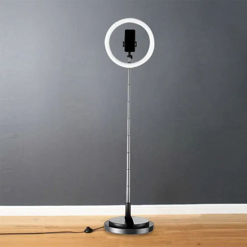 Decorbites Black metal USB LED vanity light with circular LED ring on adjustable stand on Tampa Home & Garden Store