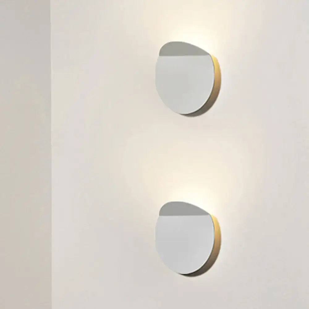 Copper Wall Sconce Light pair, round white discs with copper edges by Decorbites on Tampa Home & Garden Store