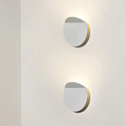 Copper Wall Sconce Light pair, round white discs with copper edges by Decorbites on Tampa Home & Garden Store