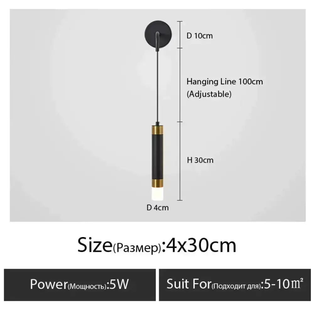 Minimalist Luxury Black and Gold Bedside Lamp