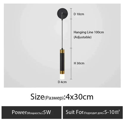 Minimalist Luxury Black and Gold Bedside Lamp