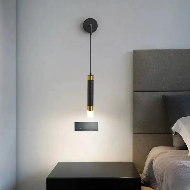 Minimalist Luxury Black and Gold Bedside Lamp