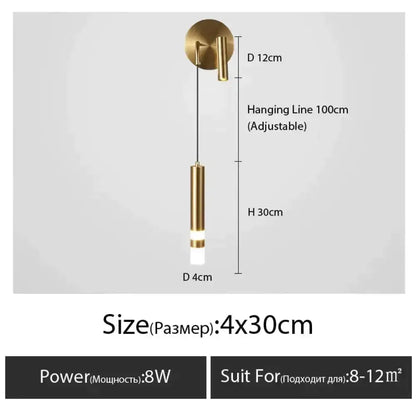 Minimalist Luxury Black and Gold Bedside Lamp
