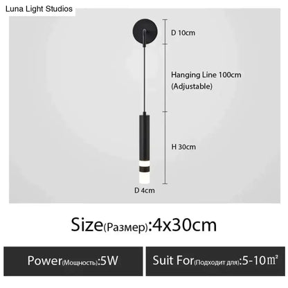 Minimalist Luxury Black and Gold Bedside Lamp