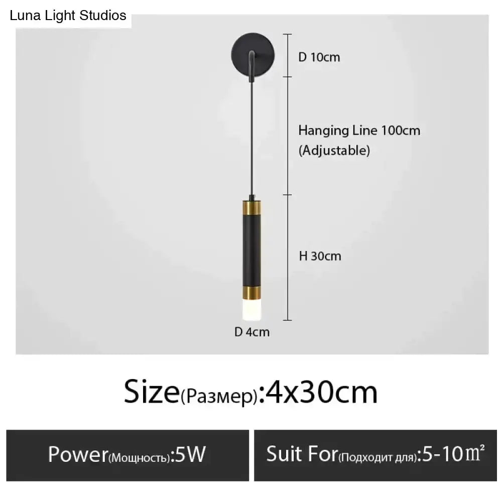Minimalist Luxury Black and Gold Bedside Lamp