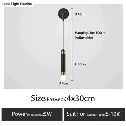 Minimalist Luxury Black and Gold Bedside Lamp