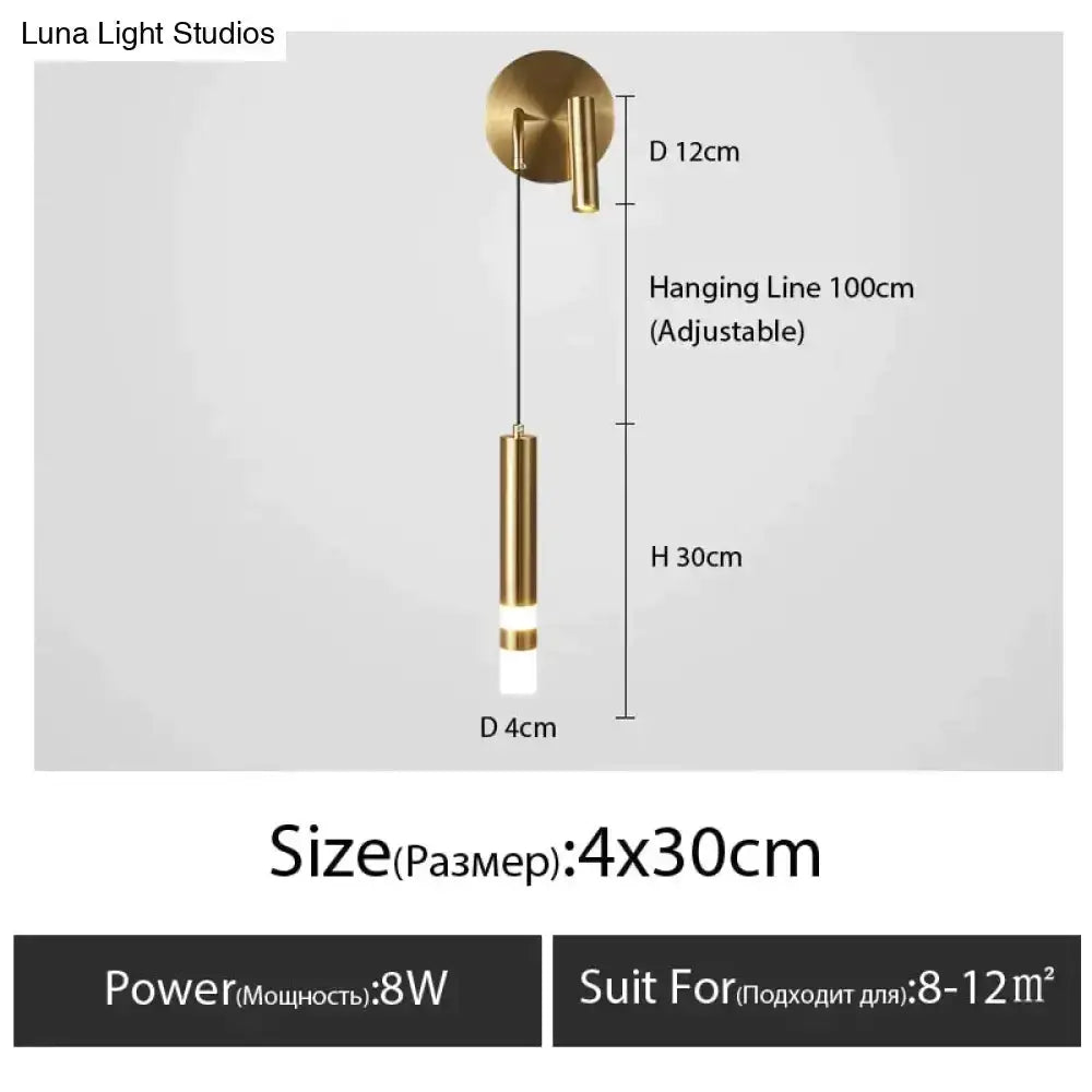 Minimalist Luxury Black and Gold Bedside Lamp